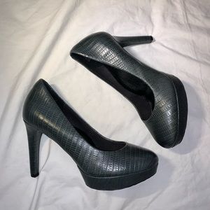 Rockport Green Snake Print Leather Heels 7.5